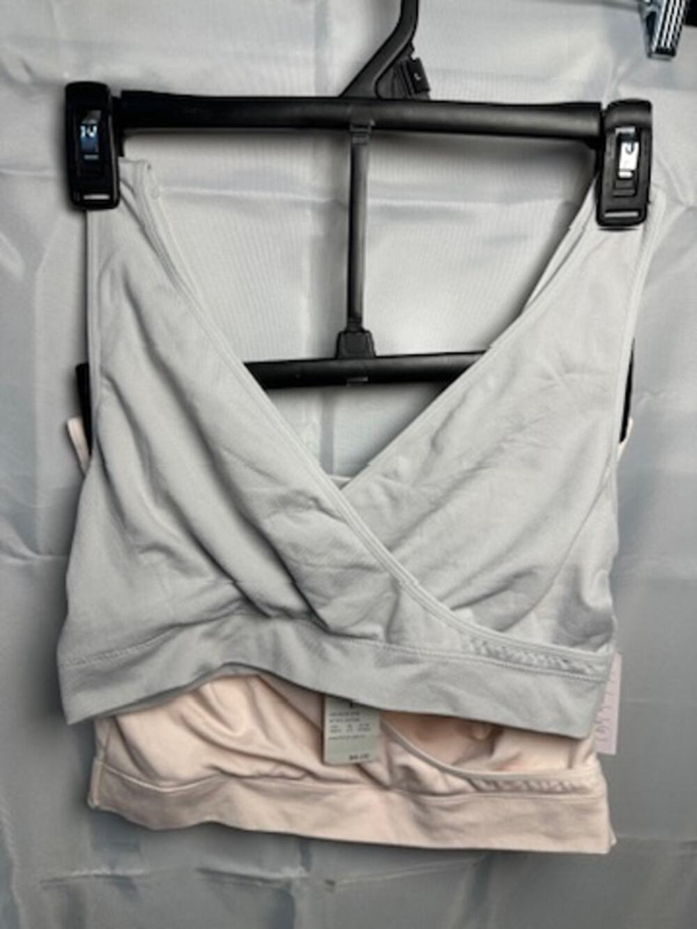 Auden 2 Pack Nursing Unlined V-Neck Bralettes Large Gray Rose Pink NWT